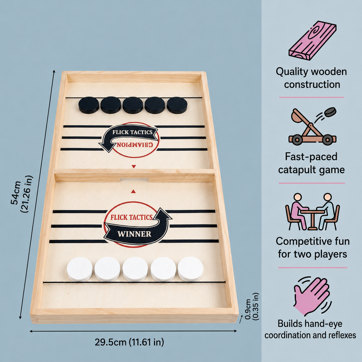 Family Board Game Fun Wooden Tabletop Set Catapult Game