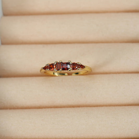 Mothers Day Gold Ring Set Stackable Rhinestone Boho Rings