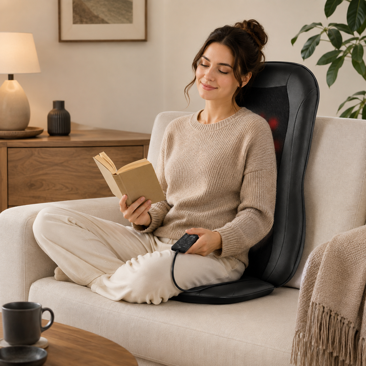 Rolling Massage Seat Cushion Vibrating Ergonomic Design