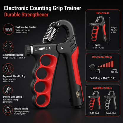 Electronic Counting Grip Trainer Durable Strengthener