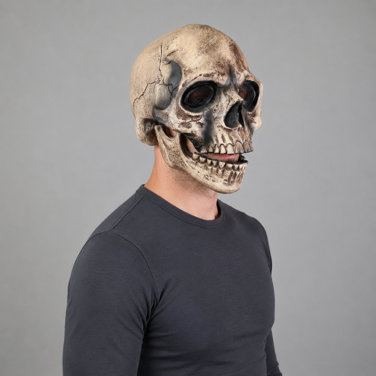 Halloween Costume Mask Skull Moving Jaw Cosplay Accessory