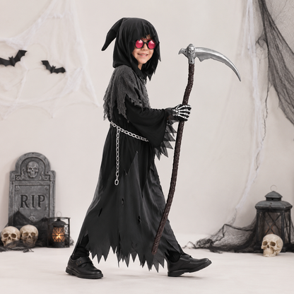 Halloween Costumes Grim Reaper Hooded Robe Set