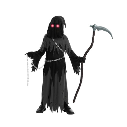 Halloween Costumes Grim Reaper Hooded Robe Set