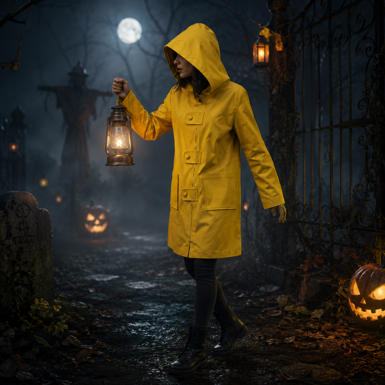 Halloween Costumes Hooded Raincoat Cosplay Jacket