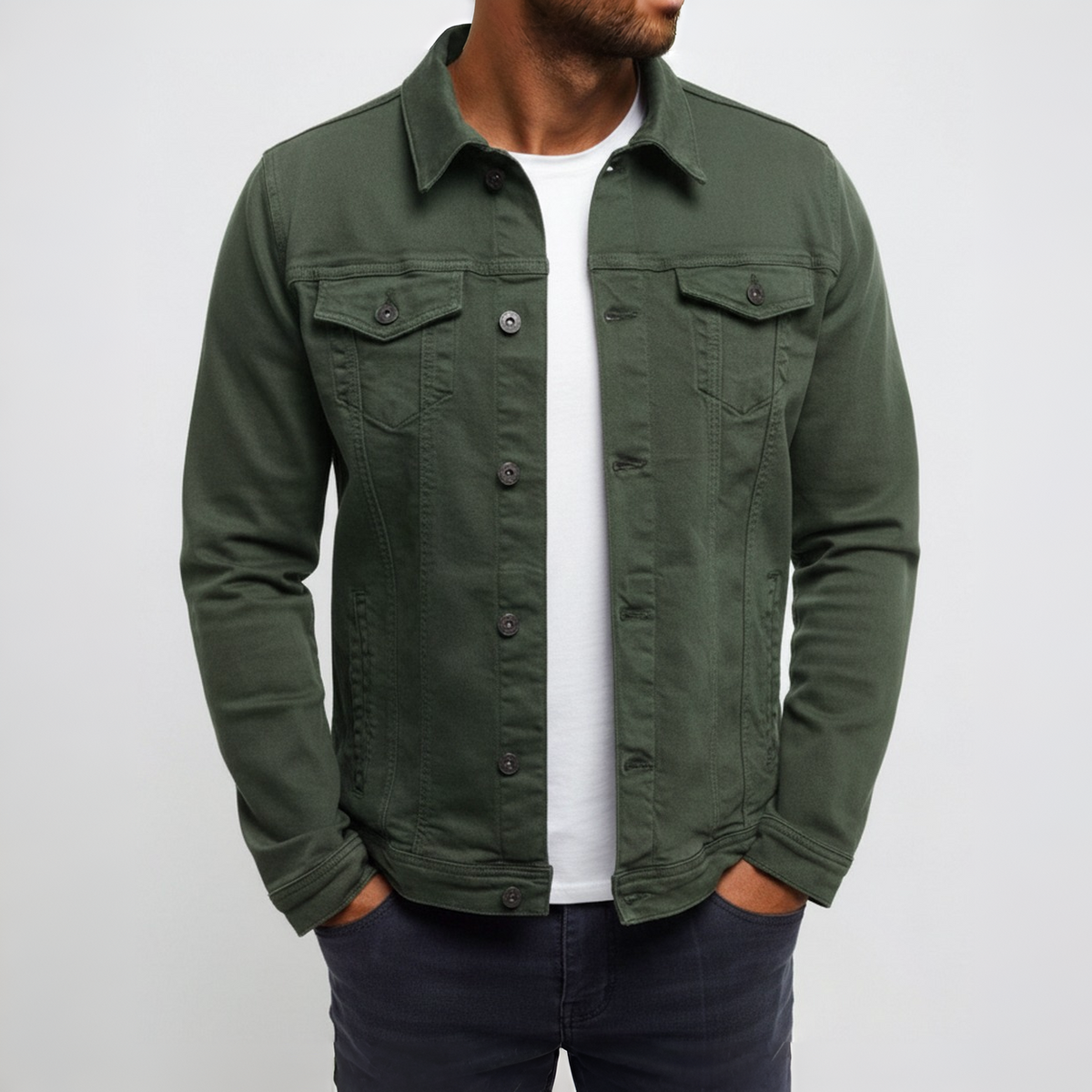 Men's Jacket Casual Button Front Lightweight Outerwear