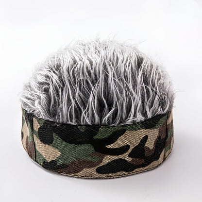 Men's Wig Hat Hairpiece Novelty Costume Hair Cap
