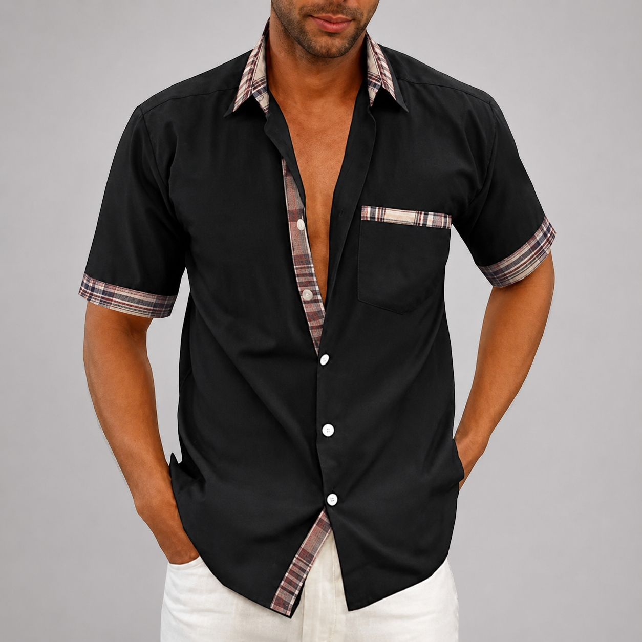 Men's Button-Up Casual Summer Shirt | Short Sleeve