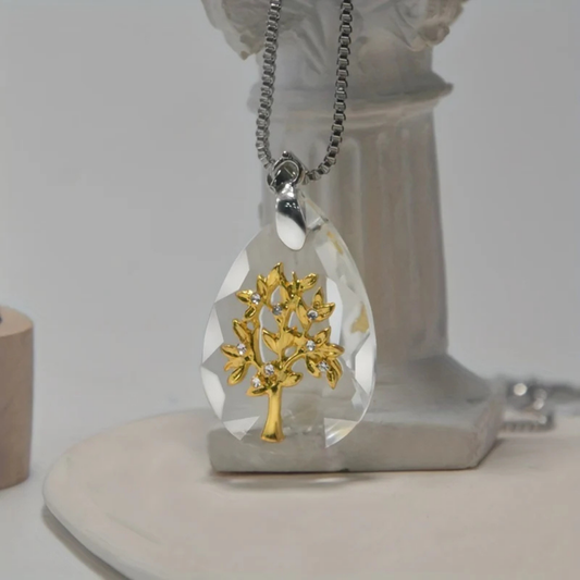 Necklace Pendant Mothers Day Glass Teardrop Boho Jewelry