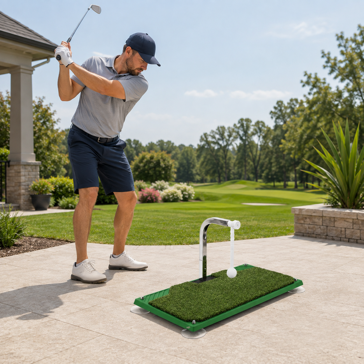 Outdoor Golf Swing Trainer Hitting Aid Portable Foldable