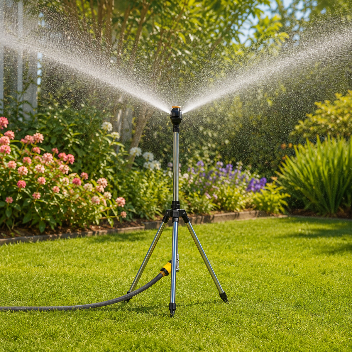 Quick Setup Garden Sprinkler Tripod Adjustable Height