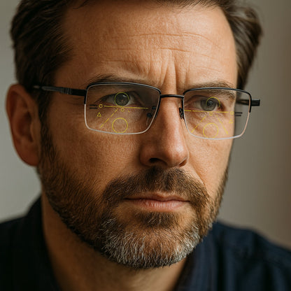 Reading Glasses Progressive Photochromic Titanium Frame Eyewear