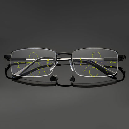 Reading Glasses Progressive Photochromic Titanium Frame Eyewear