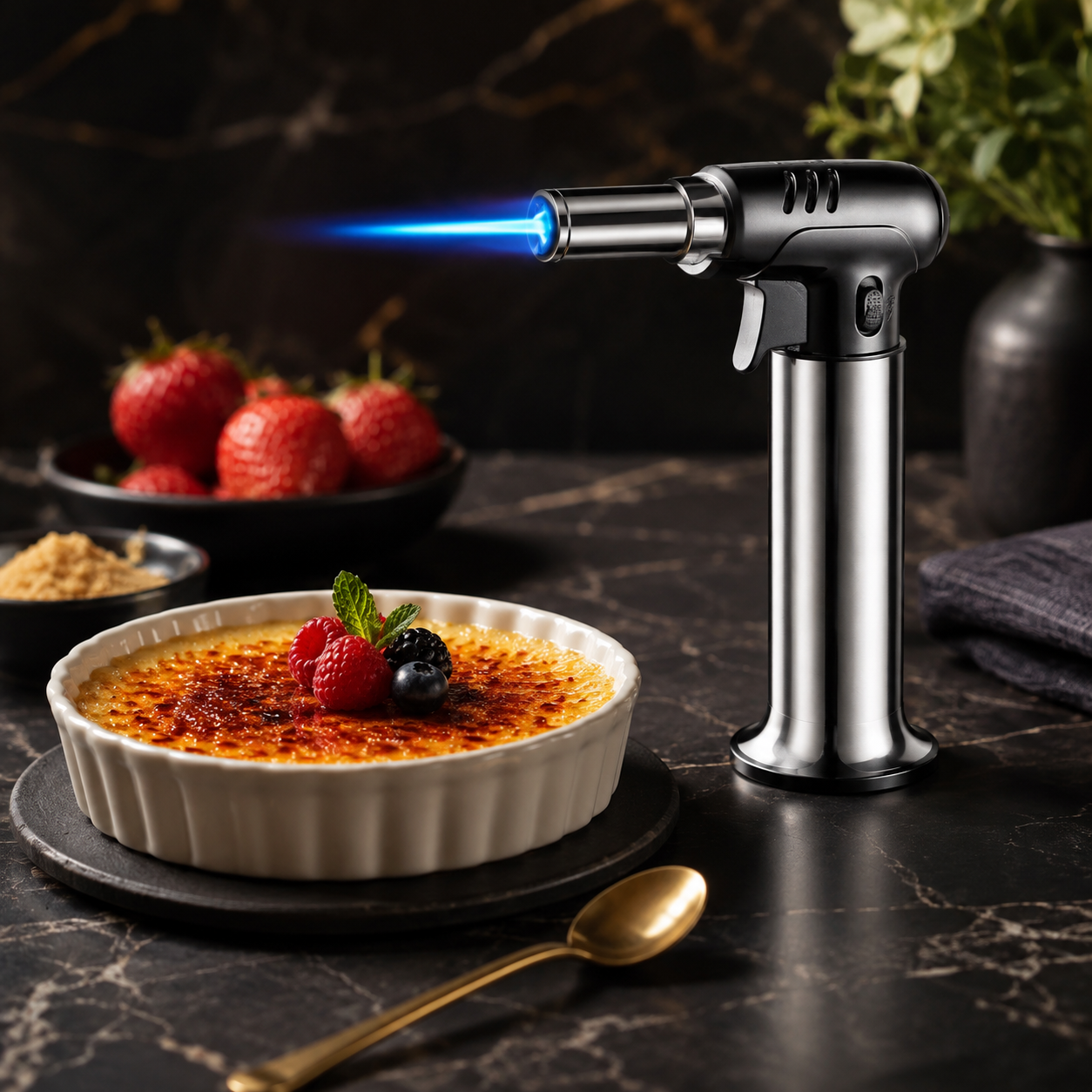 Refillable Butane Kitchen Torch Adjustable Flame Cooking