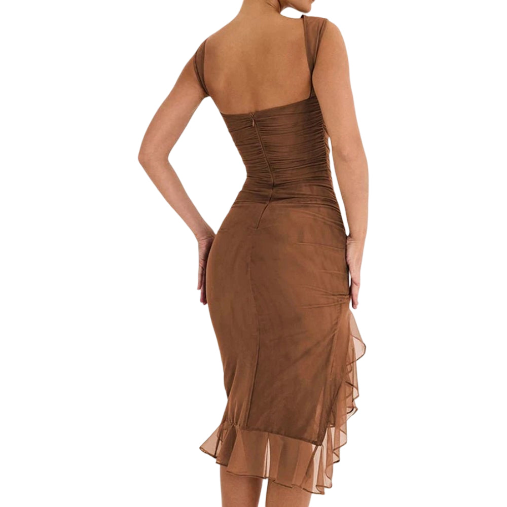 Women's Dresses Cocktail Dress Ruched Midi Off-Shoulder