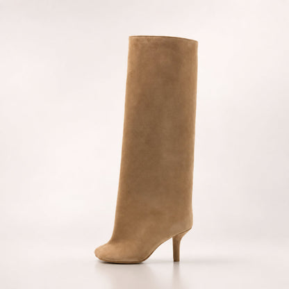 Women's Knee-High Suede Boots Pointed Toe Pull-On Fashion Boot