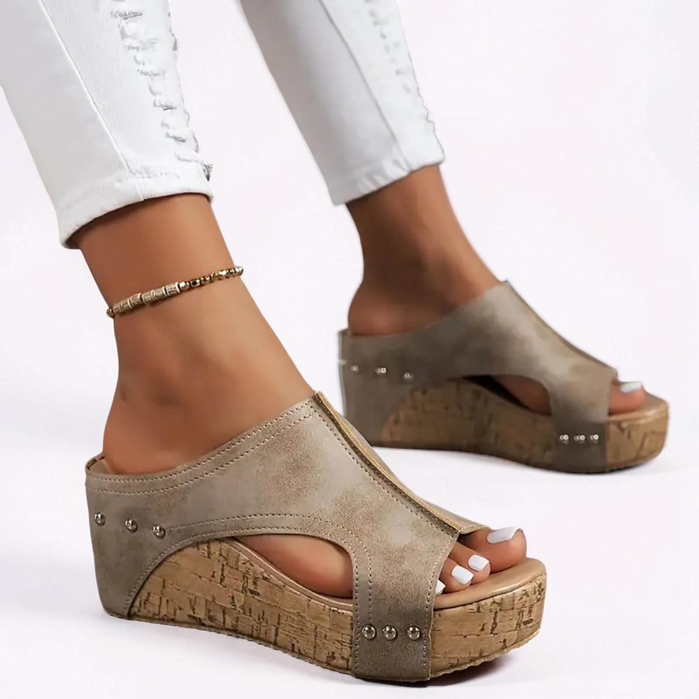 Women's Sandals Wedge Platform Slip On Casual Summer Shoes