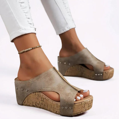 Women's Sandals Wedge Platform Slip On Casual Summer Shoes