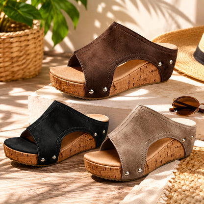 Women's Sandals Wedge Platform Slip On Casual Summer Shoes