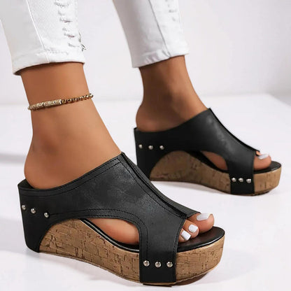 Women's Sandals Wedge Platform Slip On Casual Summer Shoes