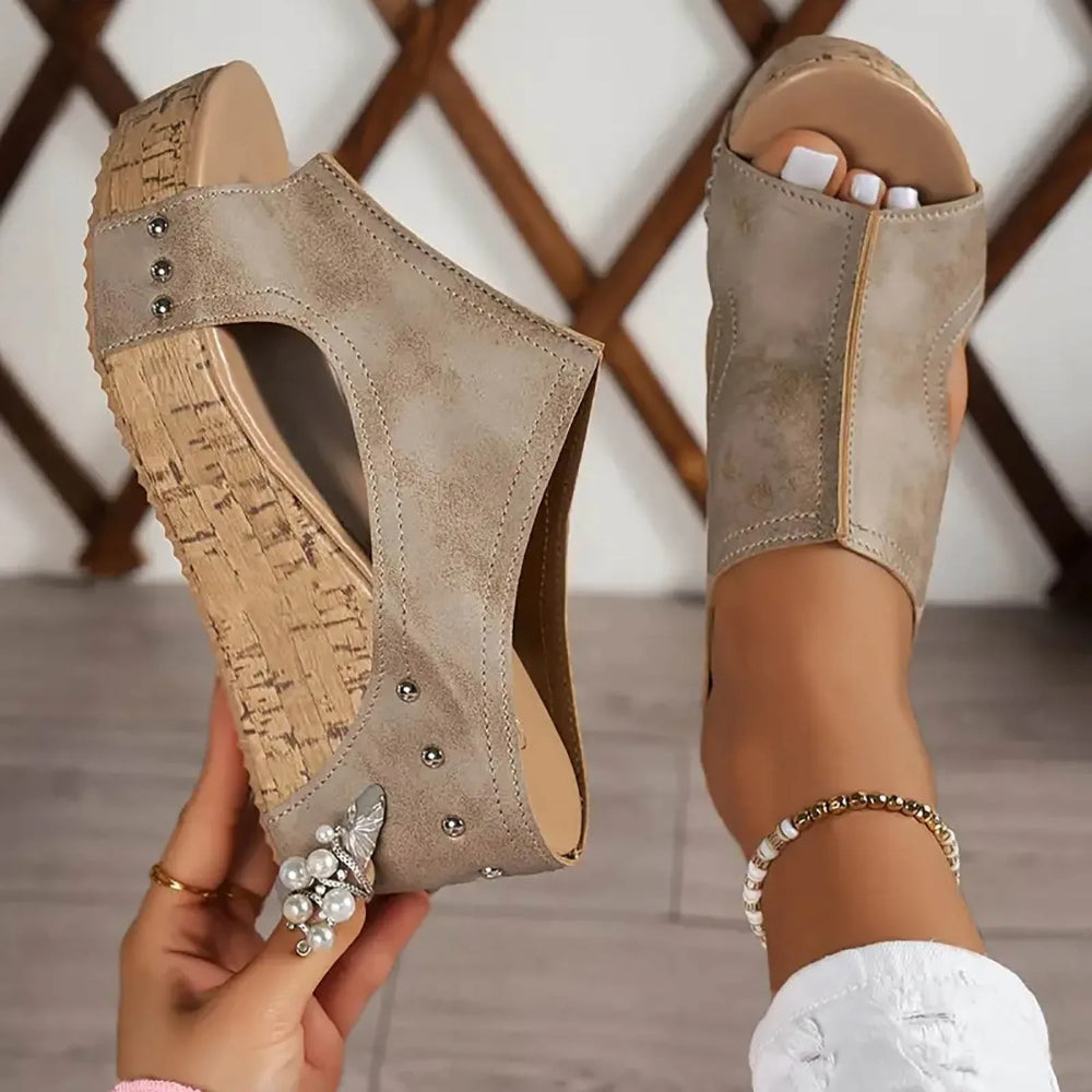 Women's Sandals Wedge Platform Slip On Casual Summer Shoes