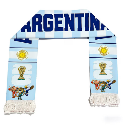 Argentina Flag World Cup Soccer Scarf Fan Apparel Sports