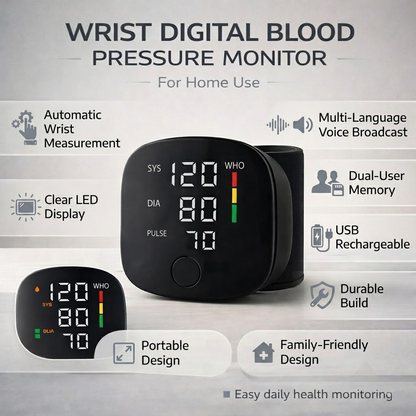Blood Pressure Monitor Wrist Digital