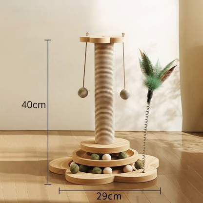 Cat Scratching Post Interactive Toy Fun Activity Center