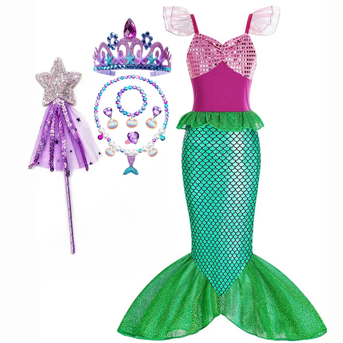 Halloween Costumes Girls Mermaid Dress Costume