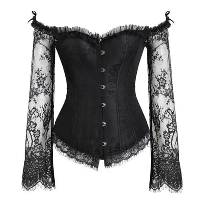 Halloween Costumes Womens Gothic Corset Lace Sleeve Outfit