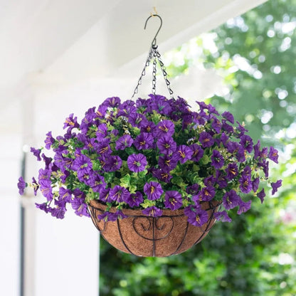 Silk Flowers Hanging Basket Indoor Outdoor Decor