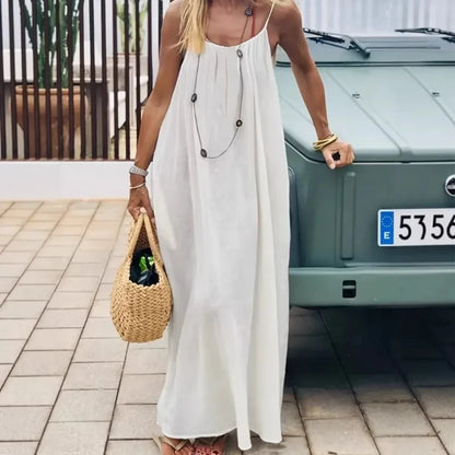 Women's Dress Casual Sleeveless Maxi Spaghetti Strap Beach Dress