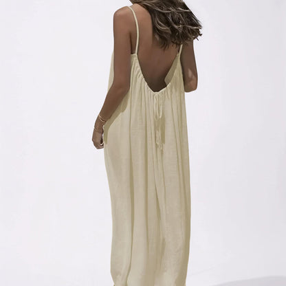 Women's Dress Casual Sleeveless Maxi Spaghetti Strap Beach Dress
